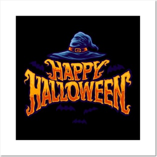 Happy Halloween Witch Hat Posters and Art